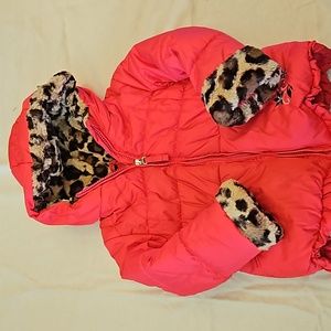 Pink and leopard print winter coat 24 months
